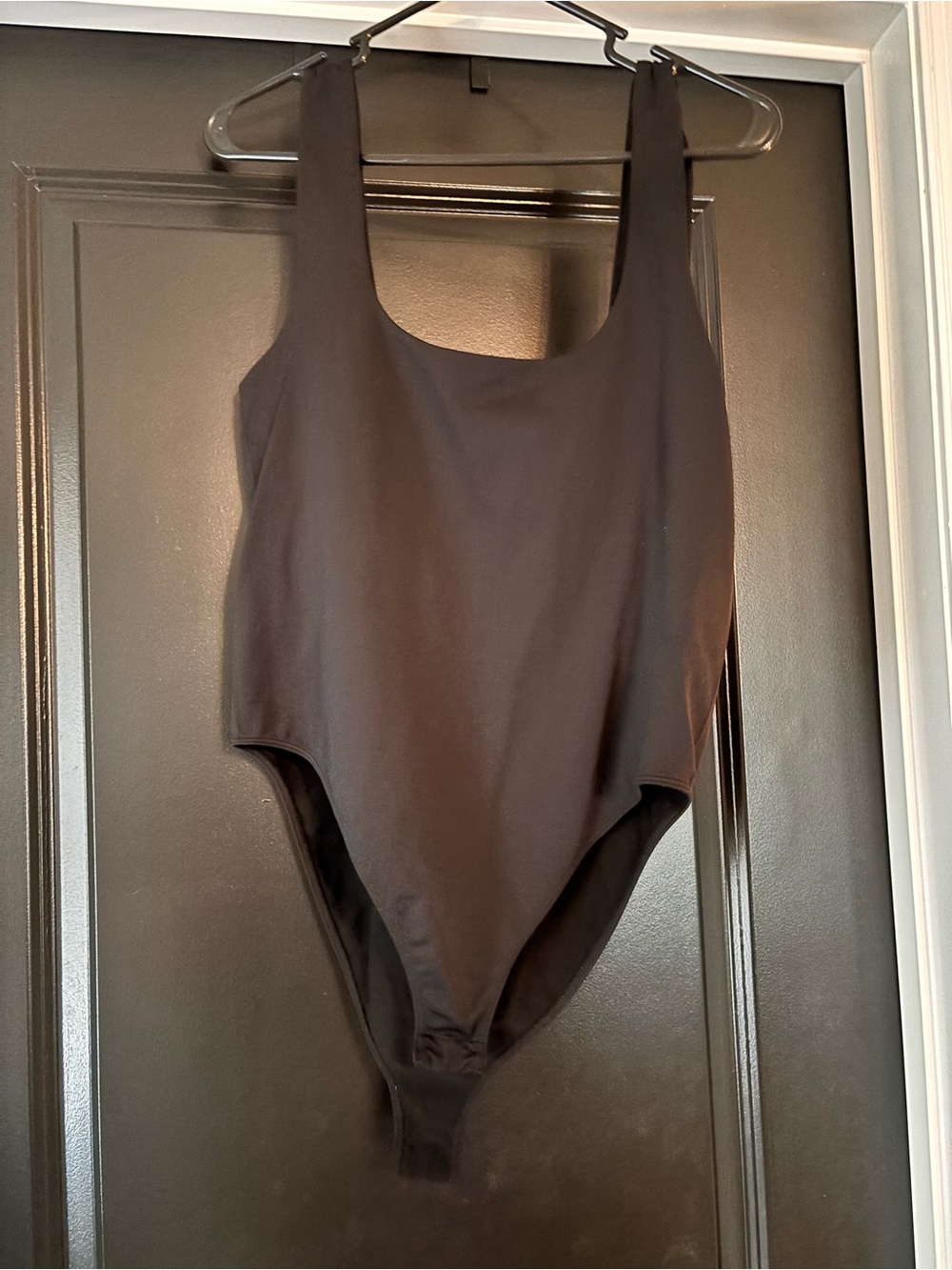 a new day Black Scoop-Front women’s body suit